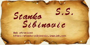 Stanko Sibinović vizit kartica